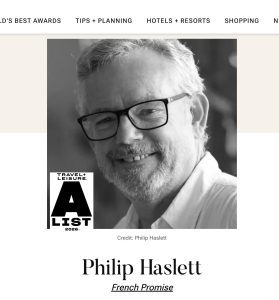philip haslett top france travel advisor travel leisure a list 2026